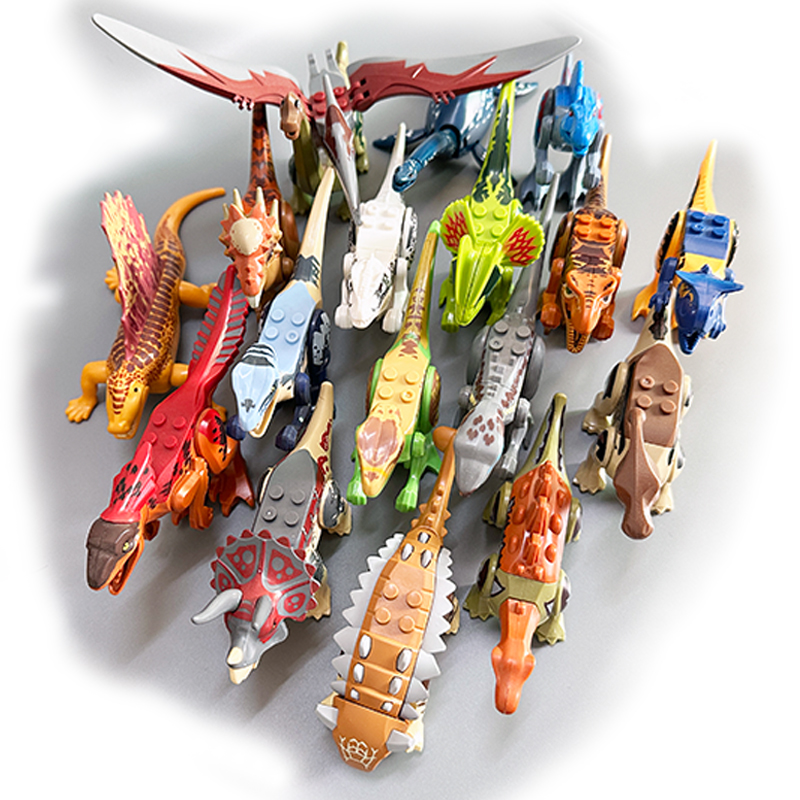 Model Kit Jurassic Park - Set di Blocchi da Costruzione Dinosauri