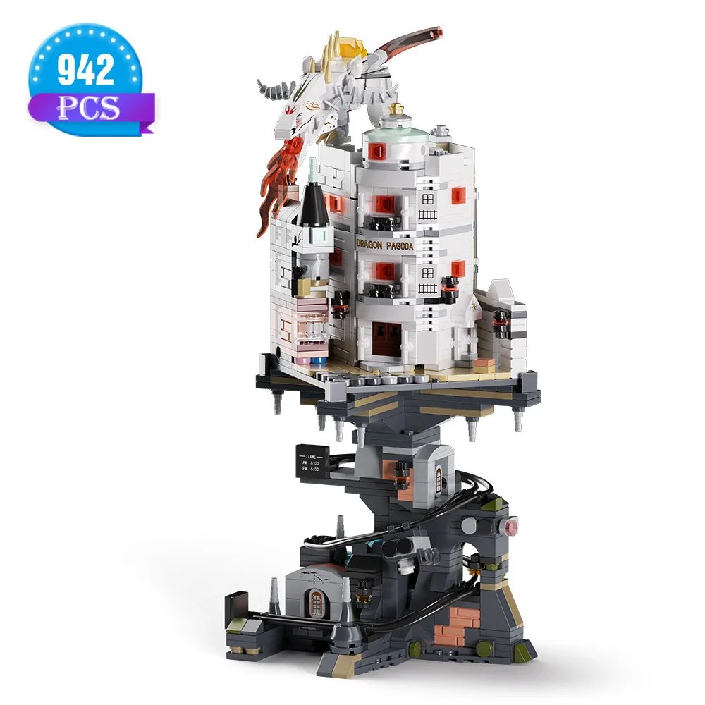 Model Kit Dragon - 1000 pezzi Gringottses Wizard Tower Magic